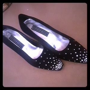 Blacked jeweled Jennifer Moore heels